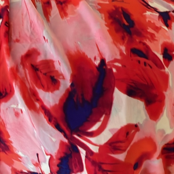 Isabella Rodriguez Stretch Soft Pink Red watercolor Slinky Floral Dress Size 2X - Picture 5 of 9